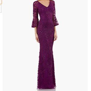 JS Collections Dark violet beaded formal gown,  size 12